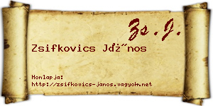 Zsifkovics János névjegykártya