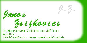 janos zsifkovics business card